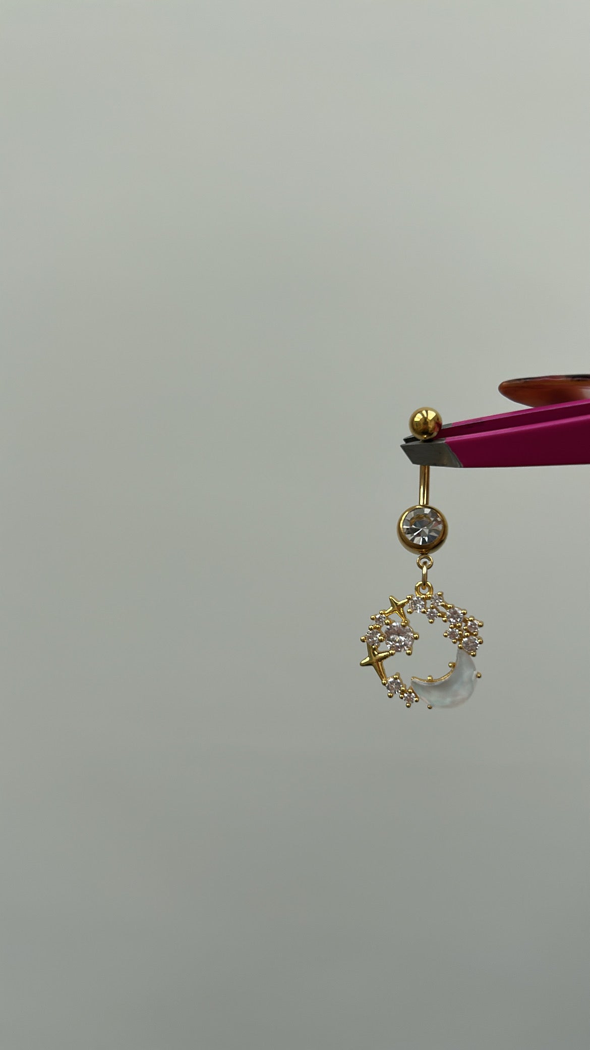 Gold diamanté detailed belly bar