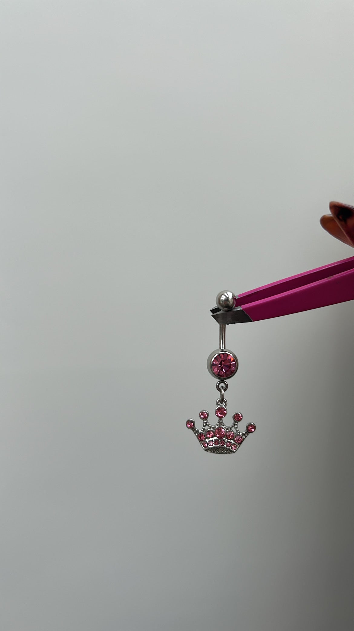 Silver/gold Jewelled crown belly bar