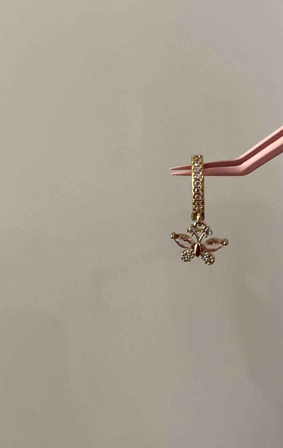 Butterfly charm diamanté belly ring