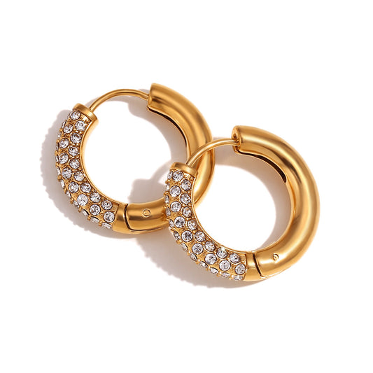 Diamante hoops in gold