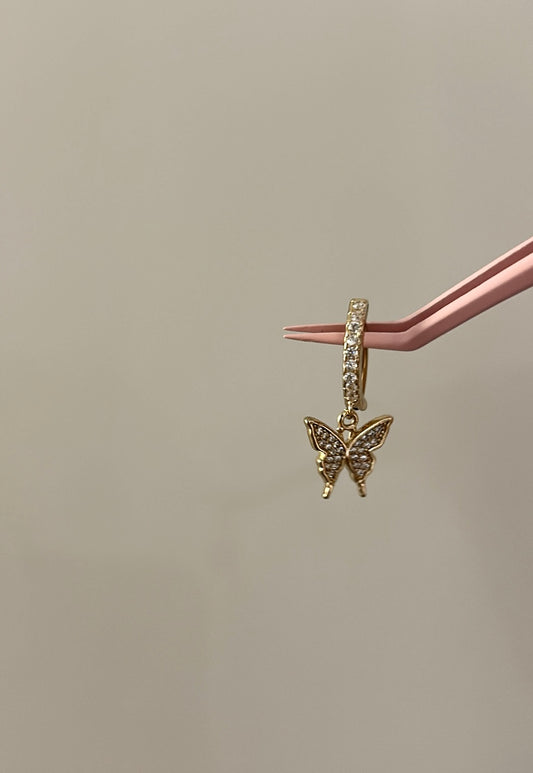 Butterfly charm diamanté belly bar
