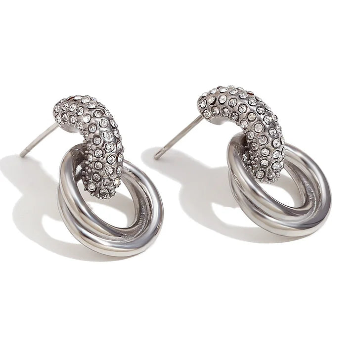 Hooped diamante earrings