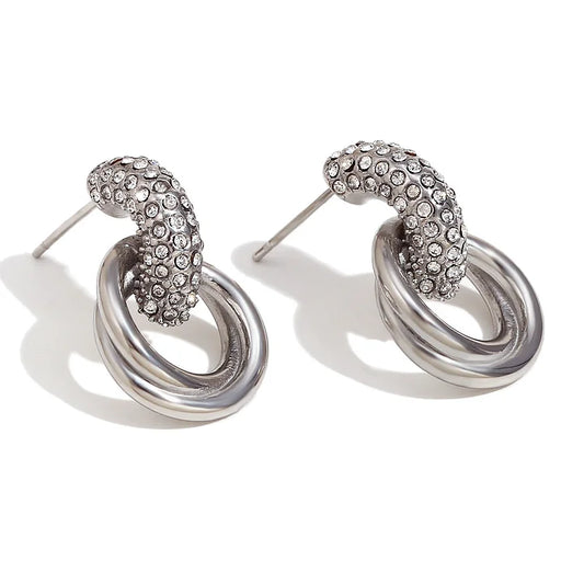 Hooped diamante earrings